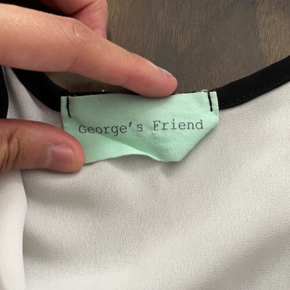 George’s Friend Black + White Chiffon Tank Top - Picture 7 of 14